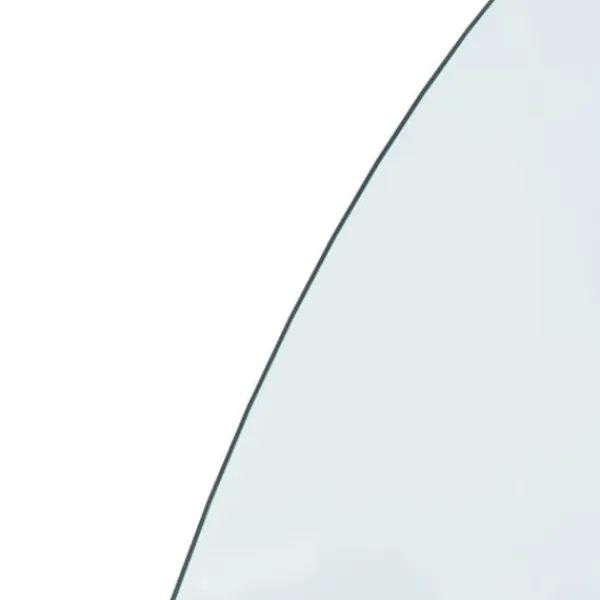 vidaXL Glasskiva för öppen spis halvrund 1000x600 mm - Glas