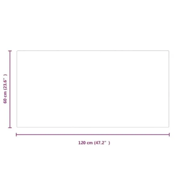 vidaXL Glasskiva för öppen spis rektangulär 120x60 cm - Glas