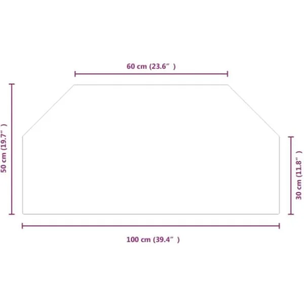Online Glasskiva för öppen spis sexkantig 100x50 cm - Glas Tillbehör Till Vedeldade Kaminer & Öppna Spisar