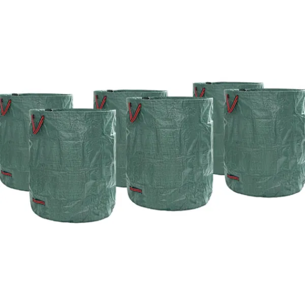 vidaXL Grön Plast 500 L Hållbar Trädgårdssäckar Cylindrisk