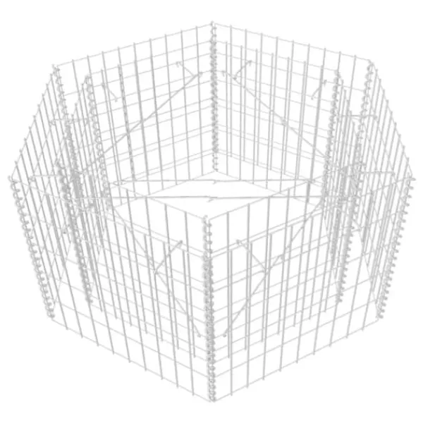 Sale Hexagonal planteringsgabion upphöjd 100x90x50 cm - Krukor & odlingslådor Krukor & Växtbehållare