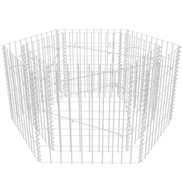 Sale Hexagonal planteringsgabion upphöjd 100x90x50 cm - Krukor & odlingslådor Krukor & Växtbehållare