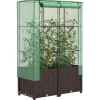Hot Höjd planteringslåda med rattanutseende 80x40x138 cm, upphöjd trädgårdsbädd, upphöjd blomlåda, 4015800 Växthus