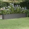 Sale Höjddon av Trädgård Blomkruka Växtlåda Höjdträdgård Patio Terrass Utomhus Galvaniserad Stål 224x40x36 cm 318874 Planteringsbänkar