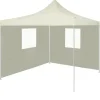 Outlet Hopfällbart tält med 2 väggar 3x3 m gräddvit - Partytält & paviljoner Tält & Lusthus