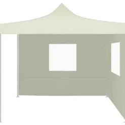 Outlet Hopfällbart tält med 2 väggar 3x3 m gräddvit - Partytält & paviljoner Tält & Lusthus