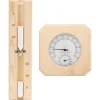 Clearance 2-i-1 Bastutermometer & hygrometer sandur set massiv furu - Bastutillbehör Bastu