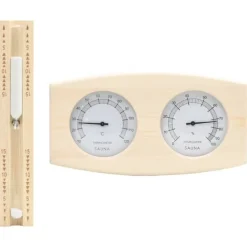Hot 2-i-1 Bastutermometer & hygrometer sandur set massiv furu Bastu