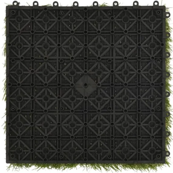 Sale Konstgräsplattor 11 st grön 30x30 cm - Artificiell flora Trädgårdsprydnader