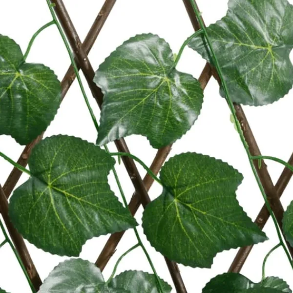 vidaXL Konstväxt druvblad spaljé expanderbar grön 190x60 cm - Staket