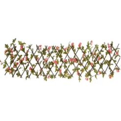 vidaXL Konstväxt murgröna spaljé expanderbar 5 st mörk rosa 180x20 cm - Staket