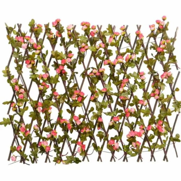 vidaXL Konstväxt murgröna spaljé expanderbar 5 st mörk rosa 180x60 cm - Staket