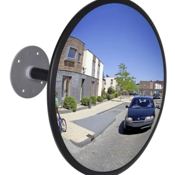 New Konvex Trafikspegel Akryl Svart 30 cm Inomhus Säkerhetsspeglar
