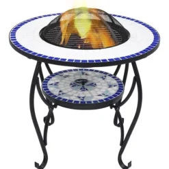 vidaXL Mosaic Fire Pit Bord Trädgård Fire Pit Uteplats Fire Pit Uteplats Fire Pit Utomhus Fire Pit Bakgård Blå 46724