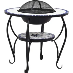 vidaXL Mosaic Fire Pit Bord Trädgård Fire Pit Uteplats Fire Pit Uteplats Fire Pit Utomhus Fire Pit Bakgård Blå 46724