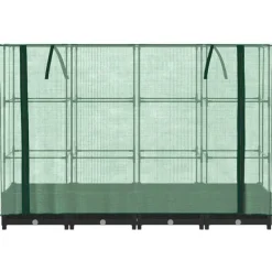 vidaXL Odlingslåda med växthusöverdrag rottinglook 160x40x123 cm