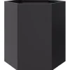 Outlet Odlingslåda svart sexkantig 46x40x45 cm stål Krukor & Växtbehållare
