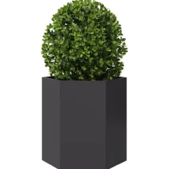 Outlet Odlingslåda svart sexkantig 46x40x45 cm stål Krukor & Växtbehållare