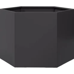 vidaXL Odlingslåda svart sexkantig 69x60x45 cm stål