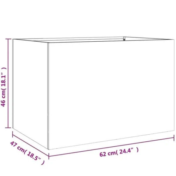 vidaXL Odlingslåda svart 62x47x46 cm kallvalsat stål - Krukor & odlingslådor