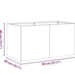 Discount Odlingslåda svart 80x40x40 cm kallvalsat stål Krukor & Växtbehållare