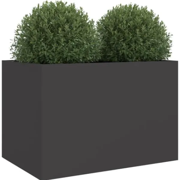 vidaXL Odlingslåda svart 62x40x39 cm kallvalsat stål - Krukor & odlingslådor