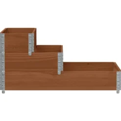 vidaXL Pallkrage 3 nivåer brun 120x80 cm massiv furu