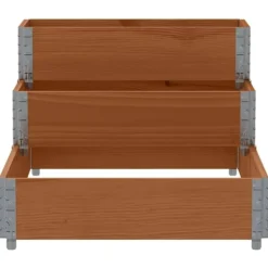 vidaXL Pallkrage 3 nivåer brun 120x80 cm massiv furu