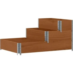 vidaXL Pallkrage 3 nivåer brun 120x80 cm massiv furu