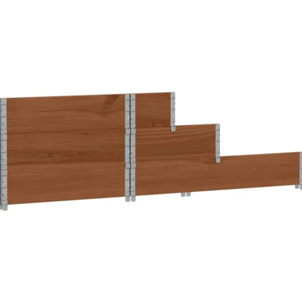 vidaXL Pallkrage 3 nivåer brun 120x80 cm massiv furu