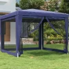 vidaXL Partytält med 4 sidoväggar i nät 3x3 m HDPE blå - Partytält & paviljoner