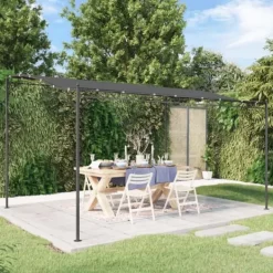 vidaXL Paviljong antracit 4x3 m 180 g/m² tyg och stål - Partytält & paviljoner