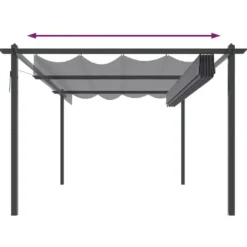 Outlet Paviljong med infällbart tak 4x3 m antracit - Partytält & paviljoner Tält & Lusthus