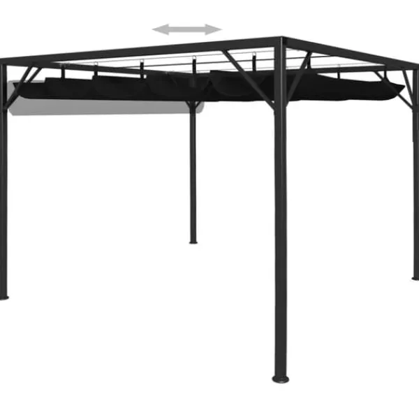 New Paviljong med infällbart tak 3x3 m antracit - Partytält & paviljoner Tält & Lusthus