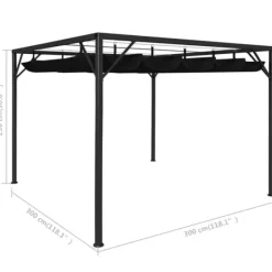 New Paviljong med infällbart tak 3x3 m antracit - Partytält & paviljoner Tält & Lusthus