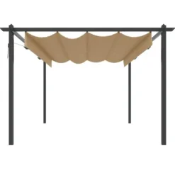 vidaXL Paviljong med infällbart tak 4x3 m taupe - Partytält & paviljoner