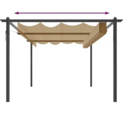 vidaXL Paviljong med infällbart tak 4x3 m taupe - Partytält & paviljoner