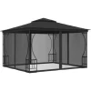 vidaXL Paviljong med nät 300x300x265 cm antracit - Partytält & paviljoner