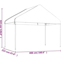 Online Paviljong med tak vit 13,38x4,08x3,22 m polyeten - Partytält & paviljoner Tält & Lusthus