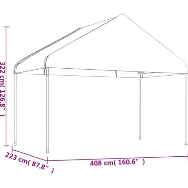 Online Paviljong med tak vit 13,38x4,08x3,22 m polyeten - Partytält & paviljoner Tält & Lusthus