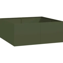 vidaXL Planteringskärl olivgrön 100x100x40 cm stål