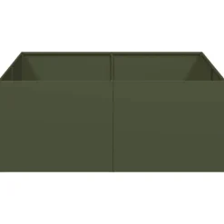 vidaXL Planteringskärl olivgrön 100x100x40 cm stål