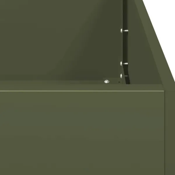 vidaXL Planteringskärl olivgrön 100x100x40 cm stål