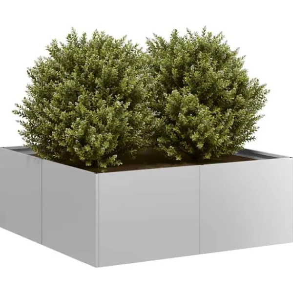 Planteringskärl 80x80x30 cm galvaniserat stål Krukor & Växtbehållare