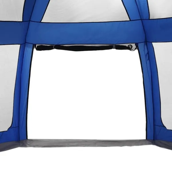 vidaXL Pooltält med avtagbara gylf- och nätväggar azurblå 690x690 cm