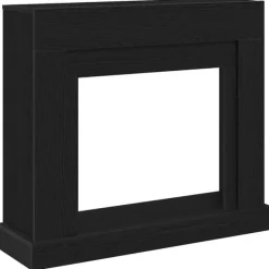 vidaXL Öppen spis infattning svart ek 100x30x87,5 cm konstruerat trä