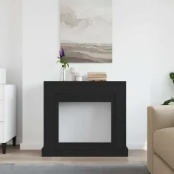 vidaXL Öppen spis infattning svart ek 100x30x87,5 cm konstruerat trä