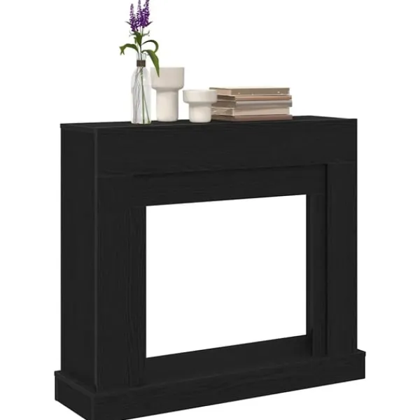vidaXL Öppen spis infattning svart ek 100x30x87,5 cm konstruerat trä