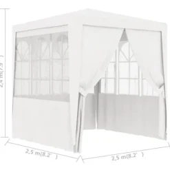 Hot Professionellt partytält med väggar 2,5x2,5 m vit 90 g/m² - Partytält & paviljoner Tält & Lusthus