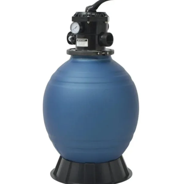 vidaXL Sandfilter och 6-vägsventil blå 460 mm